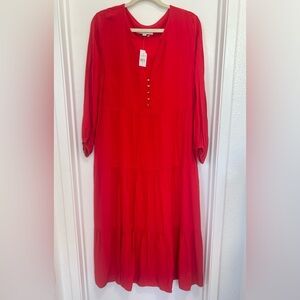 NWT LOFT women red maxi dress